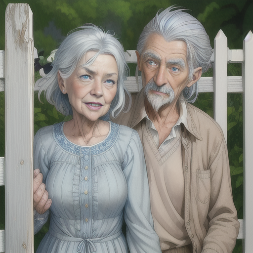 old but gold - old couple by fence